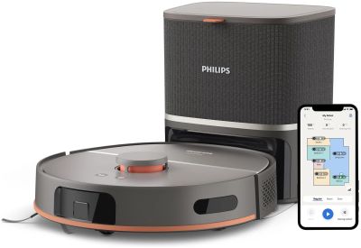 Робот-пилосос Philips Series 5000, h=29.2см, вологе прибирання, конт пил -0.26л, вода -0.27л, автон.