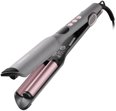 Плойка для завивки волосся ARDESTO Pink Touch, 55Вт, 100-200C, кераміка, сірий+рожевий
