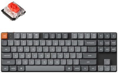 Keychron Клавиатура механическая K1 Max 87Key, K pro Red, USB-A, QMK, EN/RU, White Led, черный