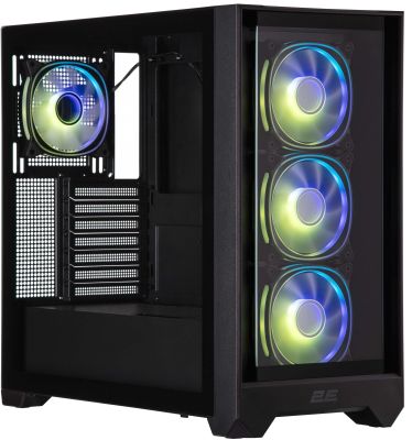 Корпус 2E GAMING Dominator Pro G2302B, без БЖ 2xUSB3.0, 1xUSBType-C, 4x120мм ARGB, VGA 380мм, LCS re