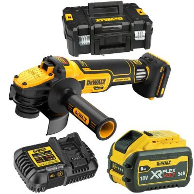 Шліфмашина кутова акумуляторна DeWALT XR Li-lon 18В акб 1x6.0А·год 125мм 3000-9000об/хв ЗП, кейс 1.8