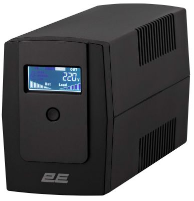 Джерело безперебійного живлення 2E DD650, 650VA/360W, LCD, RJ45, USB, 2xSchuko