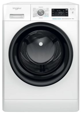Пральна машина Whirlpool фронтальна, 10кг, 1400, A, 60см, дисплей, пара, інвертор, люк чорний, білий