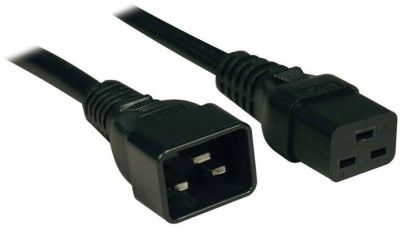 Кабель живлення ZPAS C19/C20, 2m, 16A, чорний