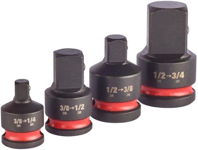 Перехідник Milwaukee, 1/2"-3/4", 1/2"-3/8", 3/8"-1/2", 3/8"-1/4", для торцевих головок, набір 4шт
