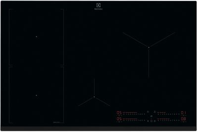 Варильна поверхня Electrolux індукційна, 80см, розширена зона, датчик кипіння, Hob2Hood, чорний