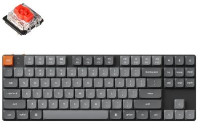 Keychron Mechanical keyboard K1 Max 84 keys, Gateron Red, WL/BT/USB-A, RGB, black