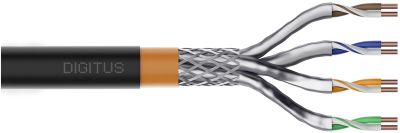 Кабель "вита пара" DIGITUS CAT 7 S-FTP, 500м, AWG 23/1, PE, зовнішній, чорний