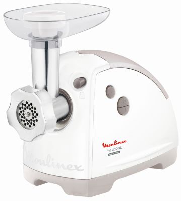 М'ясорубка Moulinex, 2000Вт, 2.6кг/хв, 2 решітки, насадка для ковбас, кеббе, томатів, 5 терок, пласт