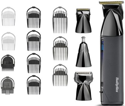 Набір для стрижки Babyliss Super-X Metal Black Edition, для голови, вусів, бороди,носа і тіла, акум.
