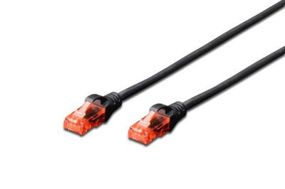 Патч-корд DIGITUS CAT 6 UTP, 3м, AWG 26/7, CCA, PVC, чорний