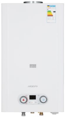 Газова колонка ARDESTO HB03 10л/хв 20кВт Low NOx  дисплей розпалювання від батарейки білий