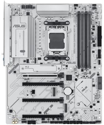 Материнcька плата ASUS B850 MAX GAMING WIFI W sAM5 B850 4xDDR5 M.2 HDMI DP Wi-Fi BT ATX білий