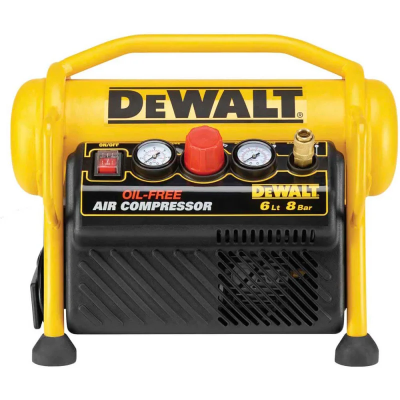 Компресор повітряний DeWalt, безолійний, 1100Вт, 6л, 170л/хв, 8бар, поршневий, 13кг