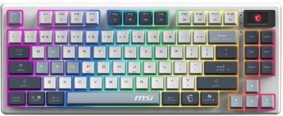 Клавіатура механічна MSI FORGE GK600 TKL W SKY UA 104key, mechanical Linear, USB-A, Wireless, Blueto