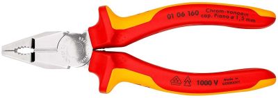 Плоскогубці KNIPEX діелектричні для робіт під напругою 1000В 160мм