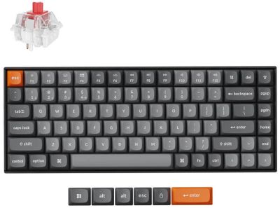 Клавіатура механічна Keychron K2 MAX 84Key, K super Red, WL/BT/USB-A, QMK, EN/RU/UZ, RGB, черный