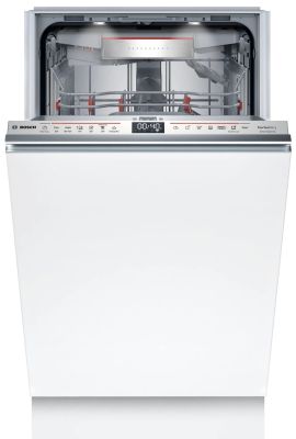 Посудомийна машина Bosch вбудована, 10компл., E, 45см, дисплей, 3й кошик, Zeolith, білий
