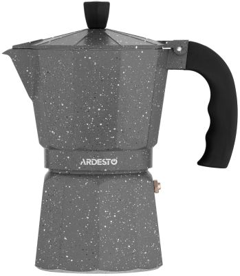 Гейзерна кавоварка ARDESTO Gemini Molise, 0.4л, 9 чашок, алюміній, сірий