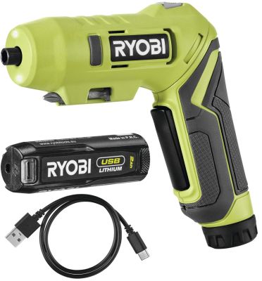 Викрутка акумуляторна Ryobi USB Lithium RSDP4-120G 4В 1х2А·год 5Нм 200об/хв поворотне руків'я 0.35кг