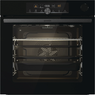 Духова шафа Gorenje електрична, 77л, A+, пара, дисплей, чорний