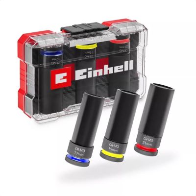 Набір ударних торцевих головок Einhell 80мм 1/2" 3шт кейс 0.78кг