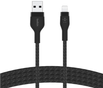 Кабель Belkin USB-A > Lightning заряджання/синхронізації 12Вт, 1м, плетений, силіконовий, з ремінцем