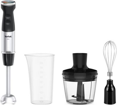 Блендер Tefal заглибний Quickchef+ 1000Вт, 3в1, чаша-800мл, чопер-500мл, турборежим, сріблясто-чорни