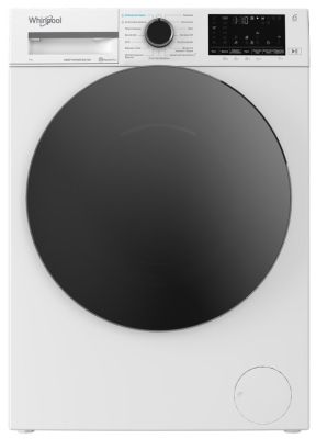 Пральна машина Whirlpool фронтальна, 7кг, 1200, A, 49.6см, дисплей, пара, інвертор, люк чорний, біли