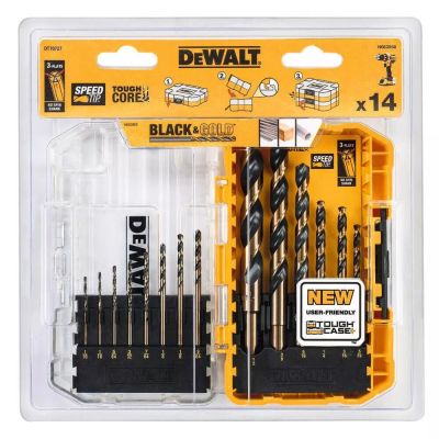 Набір свердел по металу DeWALT Black&amp;Gold HSS-G 1-8мм, кейс, 14шт